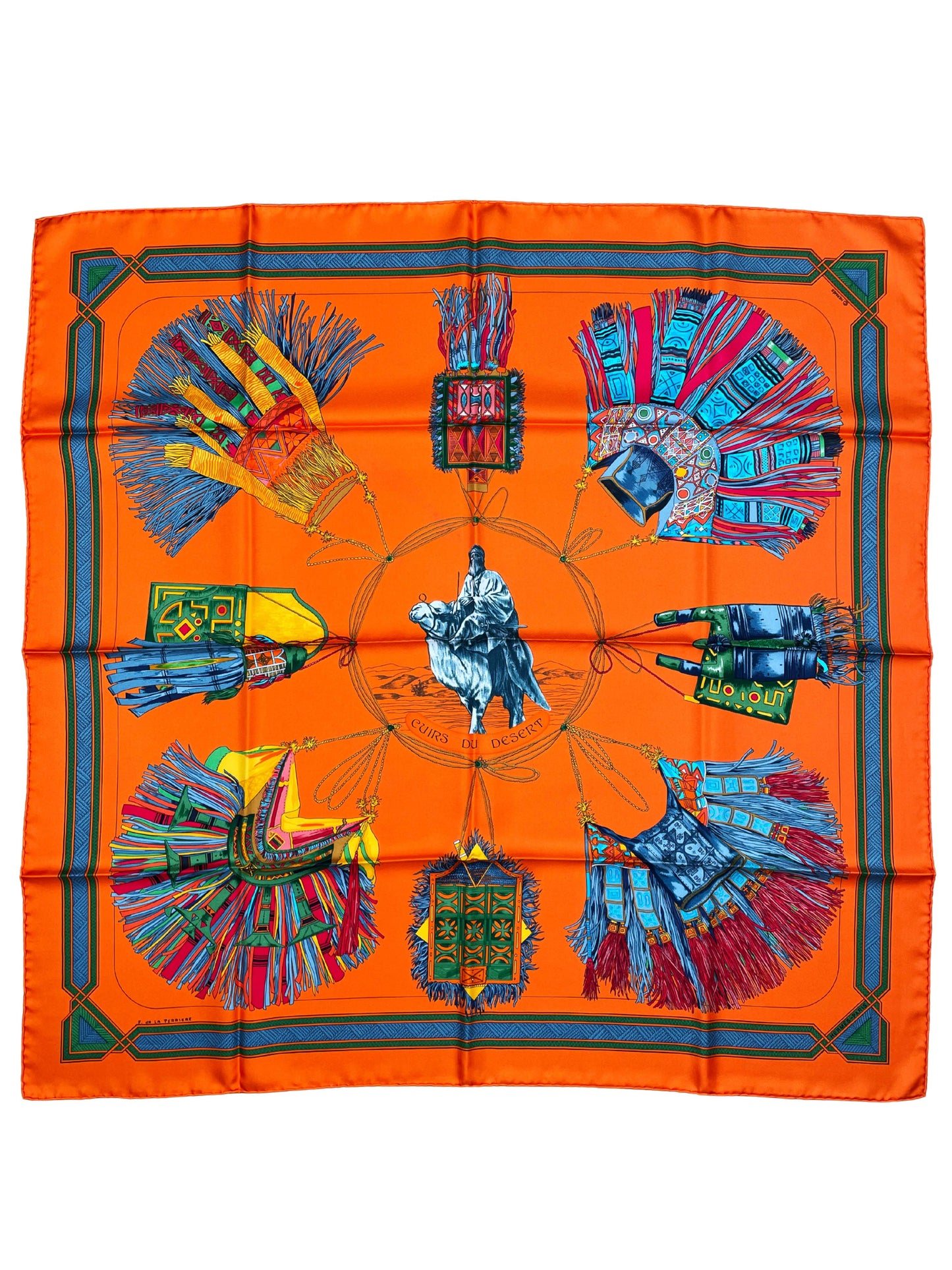 Seidentuch Carré 90 "Cuirs du Desert" - F. de La Perriere
