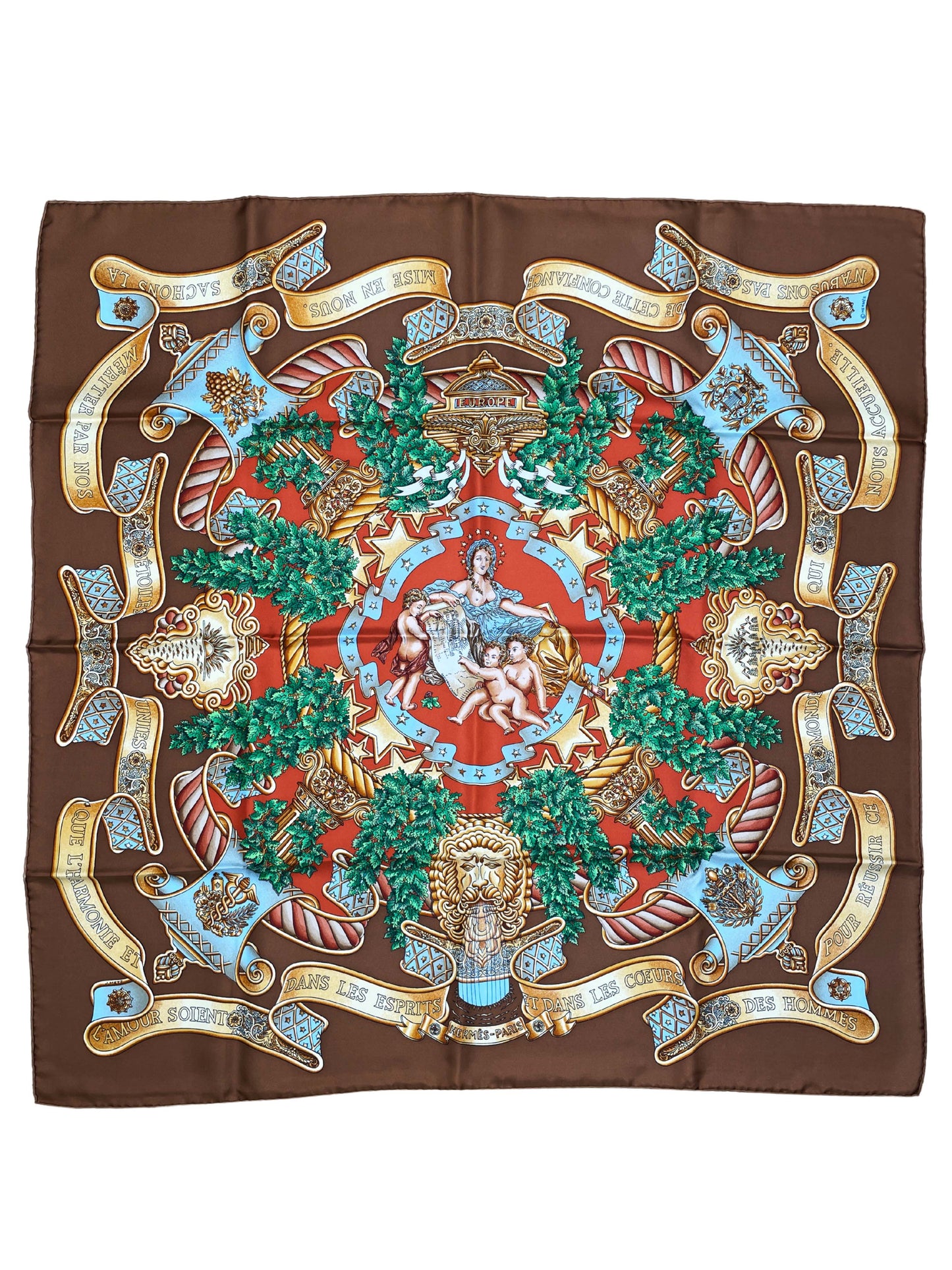 Seidentuch Carré 90 "Europe" - J. Metz