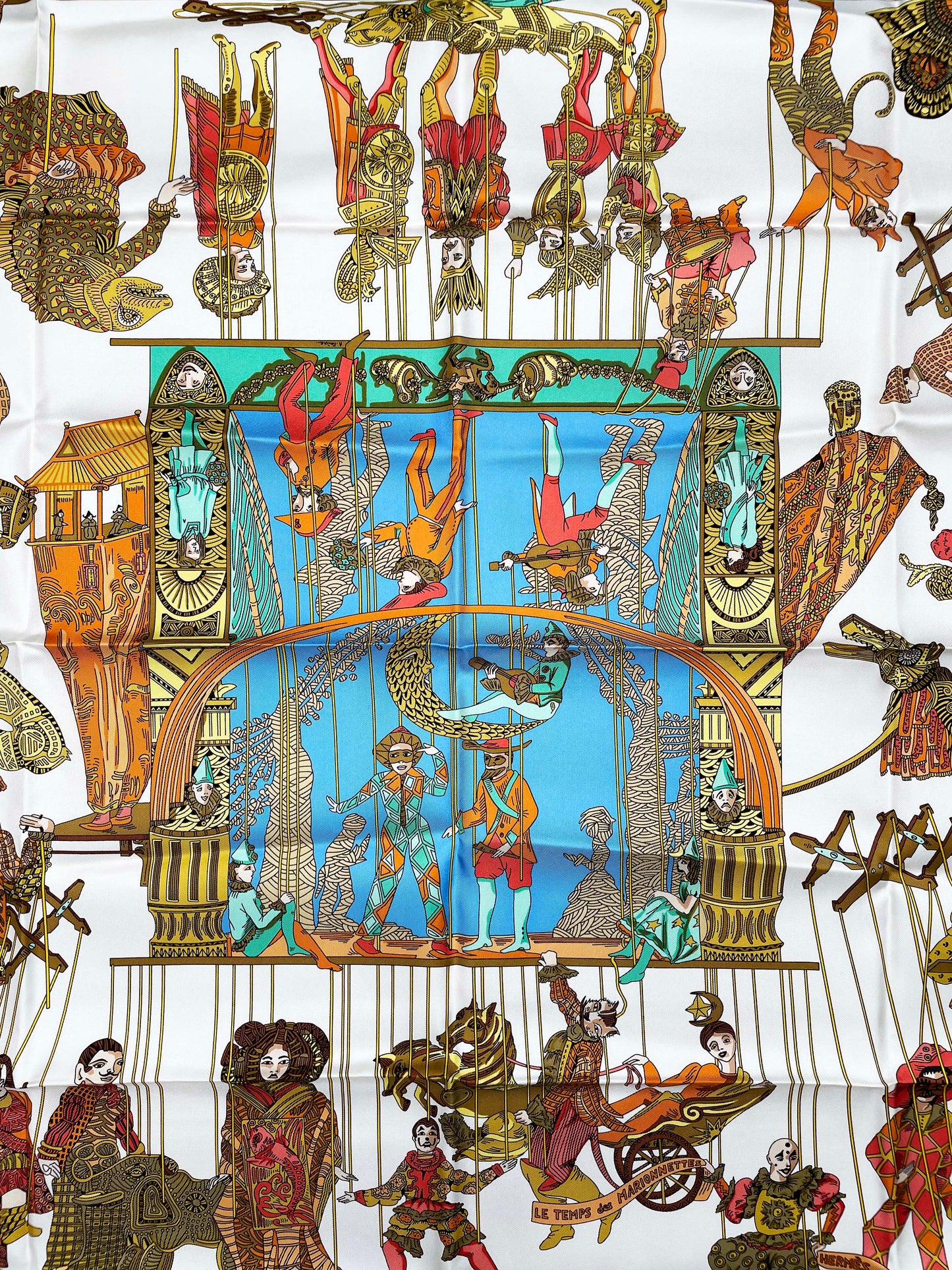 Seidentuch Carré 90 "Le Temps des Marionnettes"