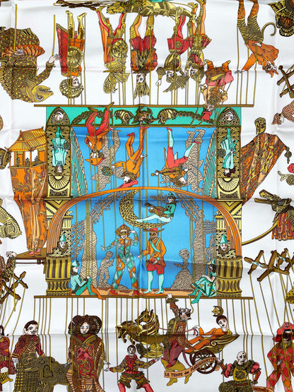 Seidentuch Carré 90 "Le Temps des Marionnettes"