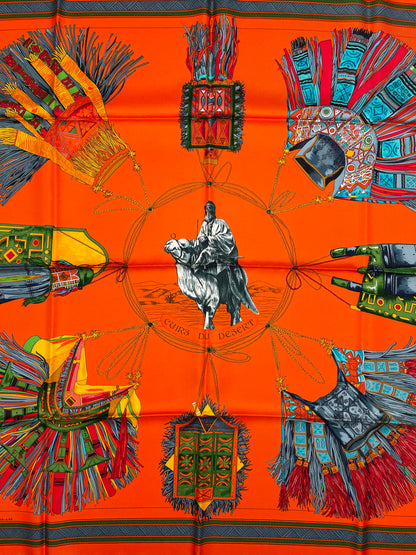 Seidentuch Carré 90 "Cuirs du Desert" - F. de La Perriere