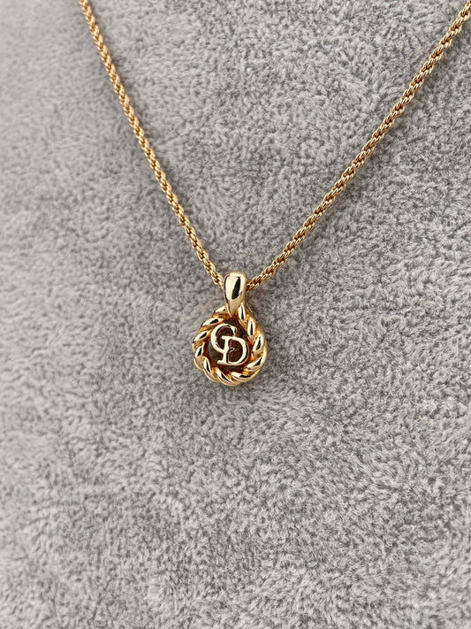 Halskette Kette Anhänger Vintage vergoldet