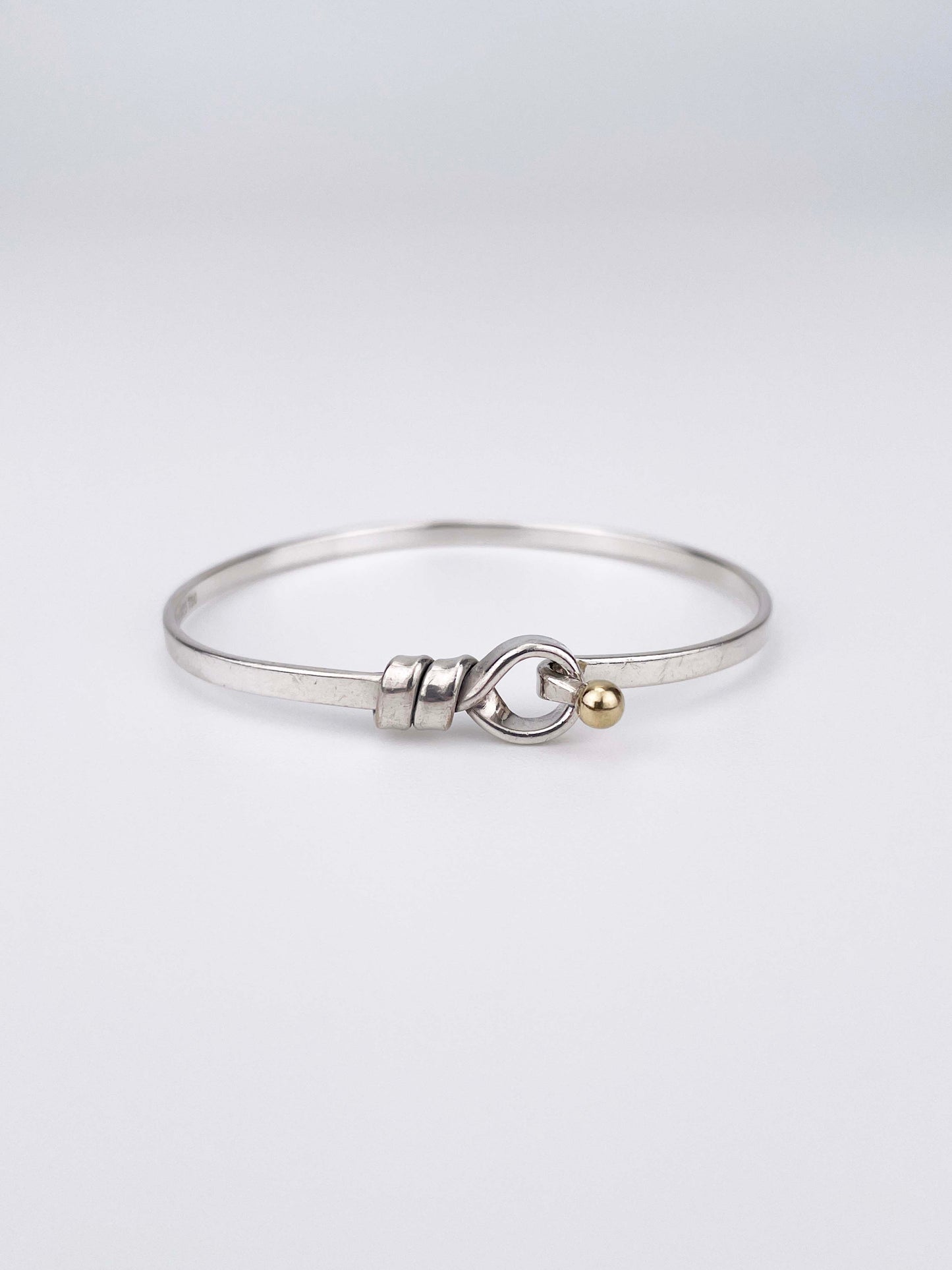 Hook & Eye Armreif - 925 Sterling Silber & 18K / 750er Gelbgold