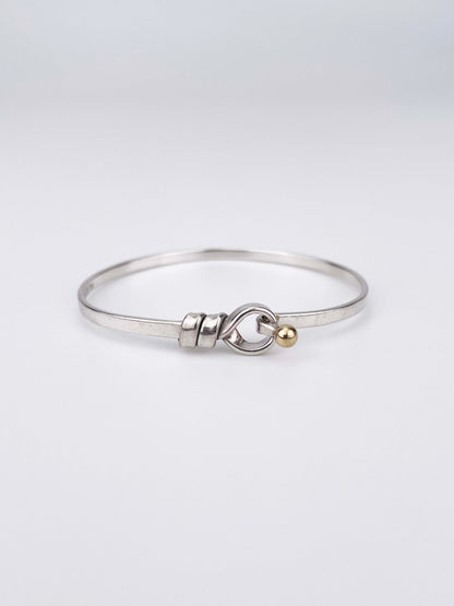 Hook & Eye Armreif - 925 Sterling Silber & 18K / 750er Gelbgold