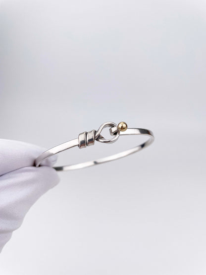 Hook & Eye Armreif - 925 Sterling Silber & 18K / 750er Gelbgold