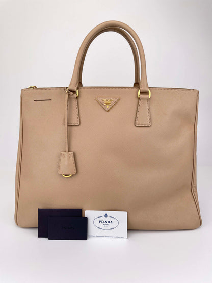 Galleria Double Zip Sabbia BN1802 - Saffiano Lux Leder